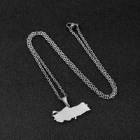 Acier inoxydable Turquie Carte Contour Charme Lien Chaîne Collier 18K Plaqué Or Turc Carte Turcs Pendentif Collier
