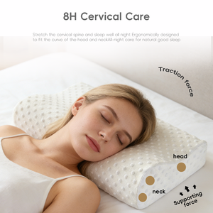 Oreillers ergonomiques modernes YUE RISE en mousse à mémoire <span class=keywords><strong>de</strong></span> <span class=keywords><strong>forme</strong></span> à rebond lent, avec soutien cervical amélioré pour le lit - Product Image 3