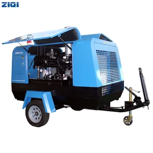 Máquina de compressor de ar com parafuso de refrigeração a ar diesel móvel 58kw 8bar, melhor preço e tecnologia mais recente, para equipamento de perfuração