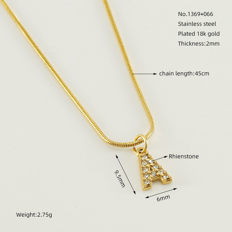 The letter A (including the chain)