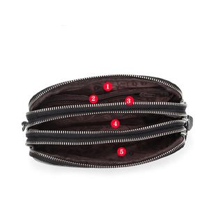 Genuine Leather Wallet Zipper <strong>Card</strong> Holder with Short Length and Polyester Lining Girls Purses Clutch Bag Ladies Purse Coin Pouch - Product Image 5