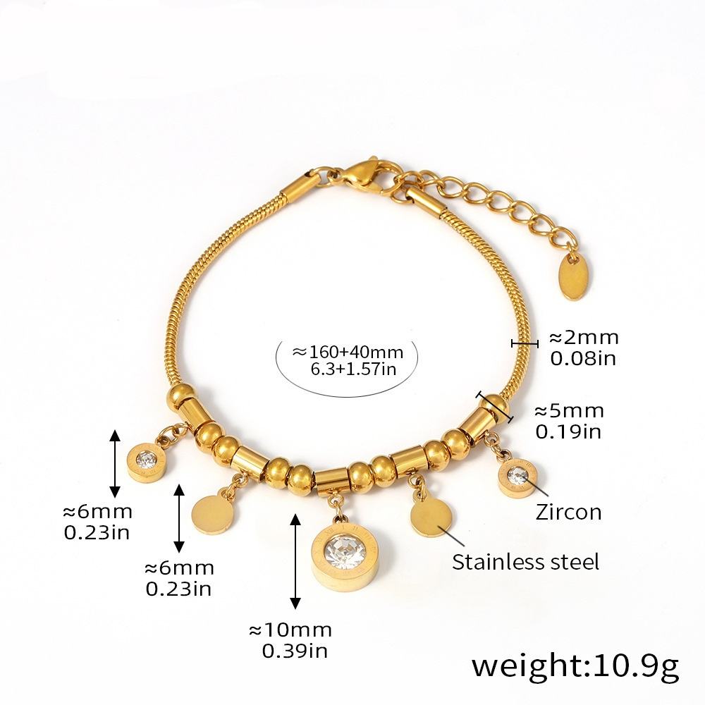 สร้อยข้อมือตัวเลขโรมันสีทอง