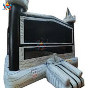 Vente chaude Château gonflable commercial en PVC noir et blanc 4x4m Facile à installer Château gonflable personnalisé pour le plaisir - Product Image 5