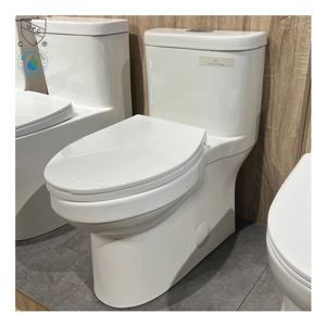 Kloset Duduk Keramik Satu Bagian Standar USA CUPC, Sistem Siram Tornado, Mudah Dibersihkan, untuk Kamar Mandi, Pemasangan di Lantai - Product Image 1