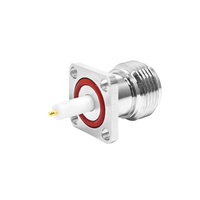Prix usine 50 Ohm Laiton N-Type Femelle Jack 4 Trous Bride 17.5*17.5mm PCB Mount RF Coaxial Connecteurs