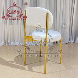 Sillas de Lujo con Patas de Acero Inoxidable Dorado para Eventos de Hotel y Bodas - Product Image 6