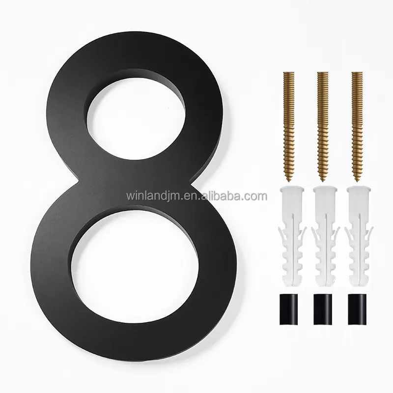 3D paslanmaz çelik numaraları ve harfler işareti ev numaraları akrilik ev numaraları 8