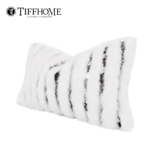 Tiff Home Wholesale Popular 30*50cm Removable Cover Spangly Mink Fur Cushion Cover For Home Decor