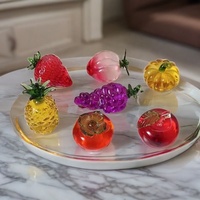 YearsCrystal Gepolijst gezandstraald kunstmatig granaatappel Granada fruit kristalglas beeldje ornament 6cm verzamelbaar liefde