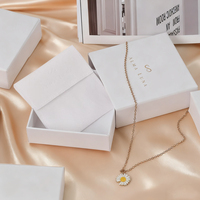 Boîtes d'emballage pour bijoux avec logo personnalisé, boîte à bijoux en papier blanc avec tiroir, boîte cadeau coulissante pour bijoux