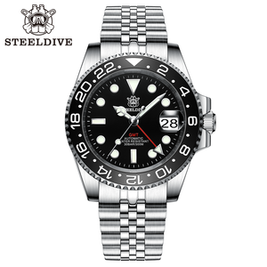 STEELDIVE SD1993 Nuevo Reloj de Buceo para Hombre con Movimiento Automático G M T NH34, Resistente al Agua hasta 300 m, con Cuatro Agujas y Bisel de Cerámica - Product Image 1