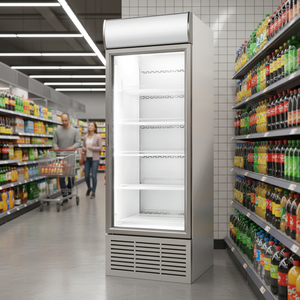 Refrigerador de exhibición de bebidas de temperatura única con puerta de vidrio vertical comercial de 646 L, clima de enfriamiento de humedad de alta temperatura - Product Image 3