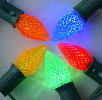 120v 0.5w Décoration Chaîne C9 C7 E12 En Plein Air De Noël À Facettes Fraise Bougie SMD2835 Multi Couleur Ampoules LED De Remplacement Ampoules
