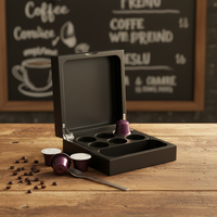 Boîte à capsules de café en MDF de haute qualité, polie et peinte, en matériau naturel, pour la décoration de Thanksgiving dans les hôtels
