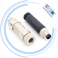 Conector de Sensor M8 de 3 y 4 Pines, Enchufe de Ensamblaje IP67, Conectores Angulares de 90 Grados Blindados a Prueba de Agua para Automatización