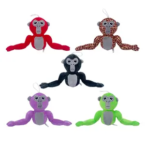 QY son sıcak satış toptan Gorilla rakam dolması hayvan oyuncaklar komik Gorilla etiketi peluş oyuncak bebek Boy çocuk hediyeler