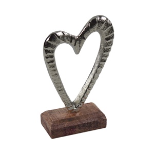 Estatuilla decorativa de corazón de aluminio a precio barato al por mayor con acabado chapado decoración de mesa para la decoración de la oficina en casa Base de madera - Product Image 4