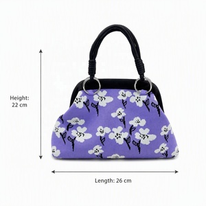 Bolso de Hombro de Poliéster Tejido Vintage Personalizado para Mujer, Bolso Casual con Asa y Diseño Floral para el Día a Día, Viajes y Vacaciones - Product Image 6