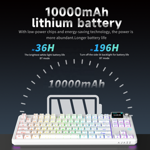 Ajazz AK870 V2 Mechanical Wireless Triple Mode Gasket Construction 10000 mAh RGB Backlit Gaming 87 Keys Full Size Knobs - Product Image 5