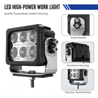 Lampe de travail LED 36 LED 7 modes multicolore pour chariot élévateur et construction 2000-6000K IP67 10-60V DC 12V 24V pour camion industriel