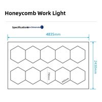 Lumière LED en nid d'abeille à neuf grilles pour station de lavage de voitures, indice de protection IP20, blanc, 100-240V, pour poste de travail de réparation de machines et atelier de detailing