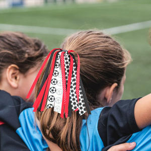 Nouveau style en gros : Bandeaux à nœud pour le football et le cheerleading, rubans de cheering faits à la main, attaches pour cheveux sportives pour enfants et filles - Product Image 1