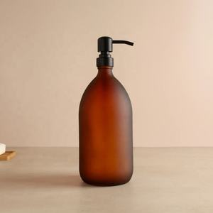 Flacon pulvérisateur à pompe en verre ambré mat <span class=keywords><strong>d</strong></span>'<span class=keywords><strong>apothicaire</strong></span> de 300ml 500ml avec étiquette personnalisée pour cuisine et salle de bain - Product Image 4