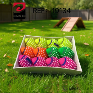 Dog Toy Rugby Football 12Pcs Colorful Polka Dot Design For Pets Playtime Fun - Product Image 3