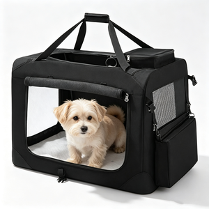 Soft Sided Dog <b>Carrier</b> Collapsible <b>Pet</b> Travel <b>Carrier</b> With Breathable Mesh Windows Storage Pockets Portable Dog Cat <b>Carrier</b> - Product Image 1