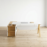 Bureau de direction simple et moderne avec chaise de bureau, combinaison PVC, luxe léger, élégant, pour cadre, superviseur, gestionnaire, usage commercial