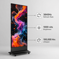 Écran LED pliable à pas fin P1.53 pour intérieur, haute luminosité, écran LED publicitaire personnalisé pour événements, directement de l'usine