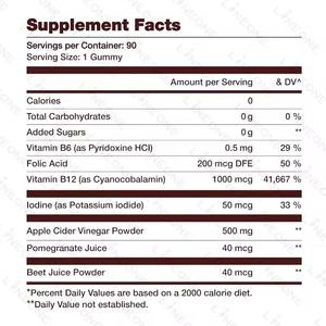 Gummies au vinaigre de cidre de pomme (ACV) KETO pour femmes, marque privée OEM ODM, complément alimentaire <span class=keywords><strong>sans</strong></span> <span class=keywords><strong>sucre</strong></span> pour la digestion et un ventre plat - Product Image 4