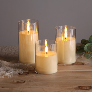 Matti của nhựa ngà dẫn trụ cột nến đám cưới điều khiển từ xa pin hoạt động nhấp nháy <span class=keywords><strong>Flameless</strong></span> dẫn nến - Product Image 1