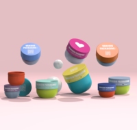 Pot cosmétique en plastique givré écologique avec impression couleur, 150 ml, 250 ml, 500 ml, pour crème, masque capillaire, sérum pour soins de la peau