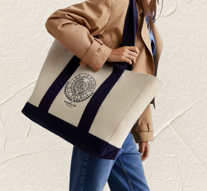 Custom Logo Casual Style School Letter Shoulder Strap Cotton Canvas Tote <b>Bag</b> with Reinforced Handle - Product Image 2
