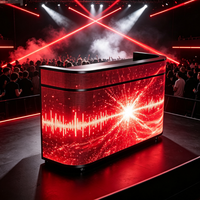 Écran d'affichage LED portable en forme de U incurvé avec roues pour DJ, comptoir de réception mobile, 4K HDR10+, pour boîte de nuit, mariage, événement, salon professionnel