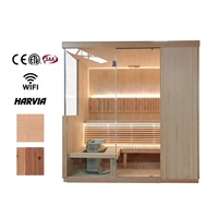 Ruang Sauna Dalam Ruangan Mewah untuk 2 Orang Merah Tradisional Hibrida Spektrum Penuh Low Emf Far Infrared Sauna Medis Bersertifikasi CE