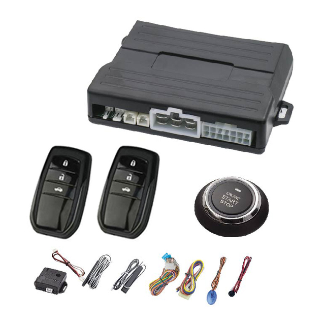 Hottest Sales PKE Remote Starter Keyless Entry Engine Start Car Alarm System for Key 2pcs Remote Controller 100m Control