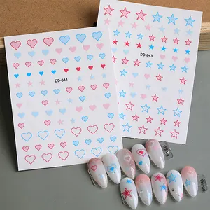 3D Laser Custom Nail Stickers 3D Fashion Laser Design Water Drop Nail Art Stickers Nail Decals
