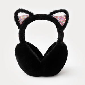 Orejeras de Invierno Creativas Estilo Coreano, Orejeras de Gato con Diseño de Arena Movediza, de Felpa de Poliéster, Lindas para Adultos - Product Image 4