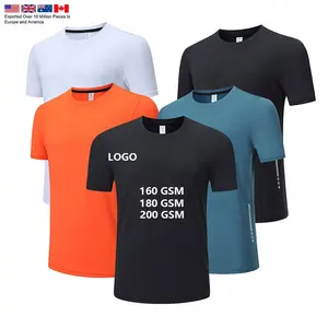 Hot Sale Breathable Quick Dry Men Active Short Sleeve Fitness Blank Plain T-shirts Custom Printed Sports Gym T Shirt