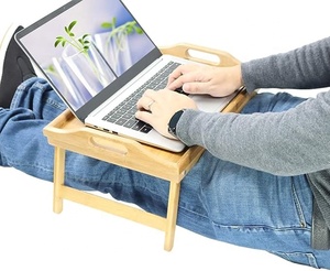 โต๊ะถาดเตียงไม้ไผ่เป็นมิตรกับสิ่งแวดล้อมพร้อมขาพับได้เสิร์ฟถาดแล็ปท็อปแบบพกพาสําหรับบ้าน - Product Image 2