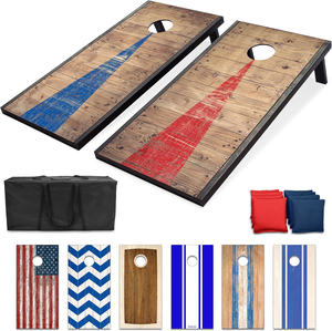 Ensemble de <span class=keywords><strong>Cornhole</strong></span> Portable avec 8 Options de Style, Planches de 3x2 Pieds, Comprend des Sacs de Haricots, une Sacoche de Transport et des Règles Maison de Jardin en Bois - Product Image 1