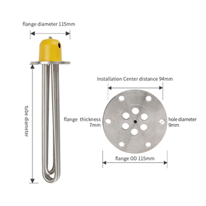 Chauffe-liquide tubulaire industriel à immersion avec bride en acier inoxydable 380V 18kW - Product Image 3