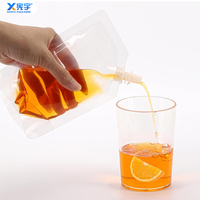 En stock – Pochettes souples transparentes en PE avec bec verseur, qualité alimentaire, 200 ml, 250 ml – Pochettes d'eau portables et pliables avec buse pour boissons