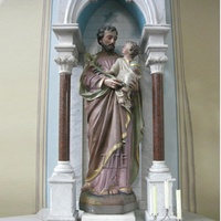 수지 polyresin 종교 그림 조각 유리 섬유 st joseph 동상 아기 예수
