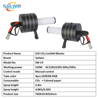 Sailwin Confetti Machine 4X3W RVB Pleine Couleur Batterie LED CO2 Pistolet Brouillard Machine Pyro Jet Confett Blaster pour Mariage Événement Concert