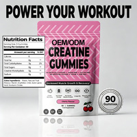 Complément alimentaire en gommes sans sucre, végétalien, pré-entraînement, 5 g de créatine monohydrate, pour femmes, en sachets, nutrition sportive, gommes