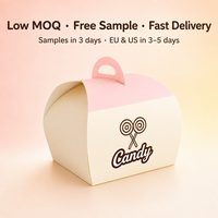 Boîte pliable en papier alimentaire avec poignée 350 g/m², revêtement à base d'eau sans PE, LFGB + FDA, recyclable PPWR Grade-A