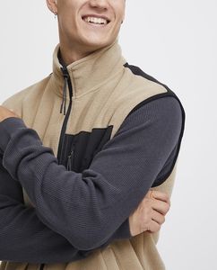 Veste à col montant avec fermeture éclair Color Block Sweat-shirt polaire d'hiver pour homme avec poches chaudes et poignets réglables - Product Image 2